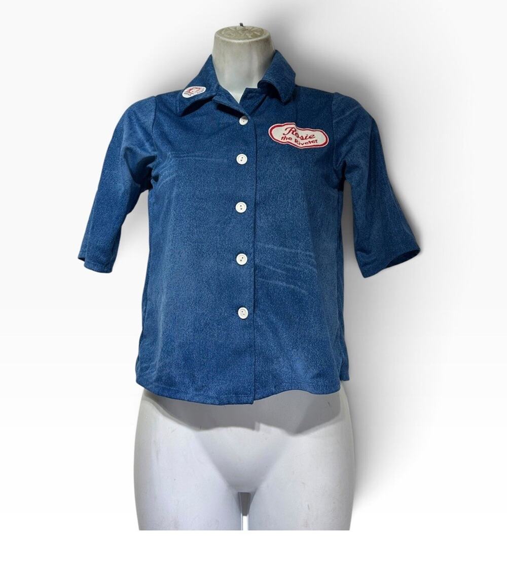 California Costumes Rosie The Riveter Halloween Shirt Top Girls Size L 10-12